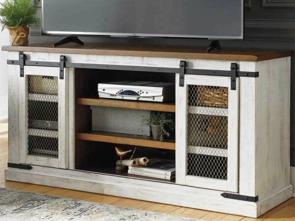 Lake House TV Console Entertainment Stands Brown 2