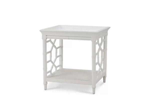 Grosvenor End Table in True White End tables Bramble