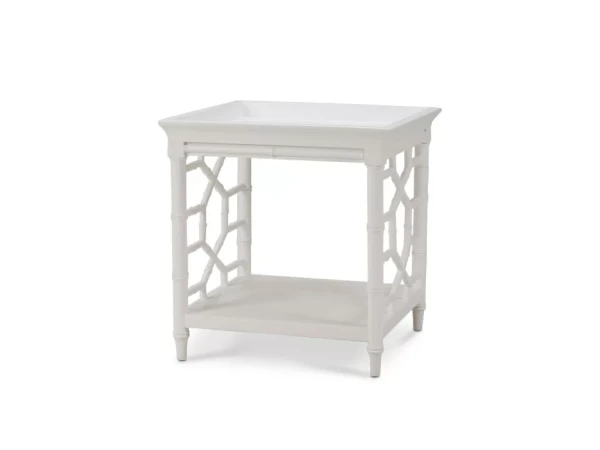 Grosvenor End Table in True White End tables Bramble
