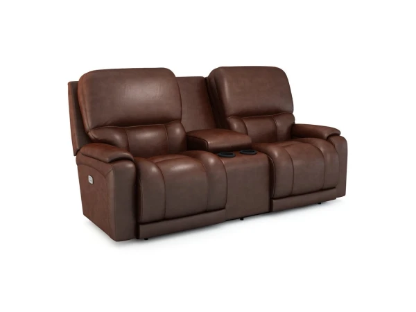 Greyson Power Reclining Loveseat w/ Headrest & Console Loveseats Customizable