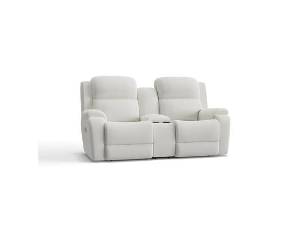 Dorian Power Reclining Loveseat w/ Headrest, Lumbar & Console Loveseats Customizable