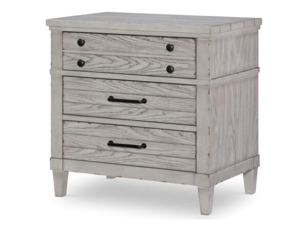 Modern Farmhouse 3-Drawer Nightstand With Built-In Outlet Nightstands Legacy Classic Furniture