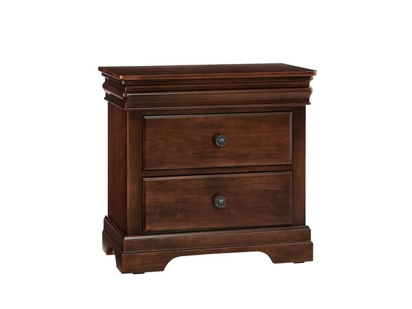 Vista Nightstand 2 Drawer Warm Cherry Nightstands Vaughan Bassett