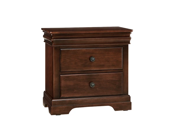 Vista Nightstand 2 Drawer Warm Cherry Nightstands Vaughan Bassett