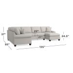 Carolina Sock Arm U-Shaped Sectional Sectionals Bassett Furniture 7