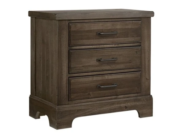 Artisan & Post Cool Rustic Mink Nightstand 3 Drawers Nightstands Vaughan Bassett