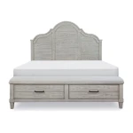 Modern Farmhouse Queen Arched Panel Bed With Storage Footboard - Image 2