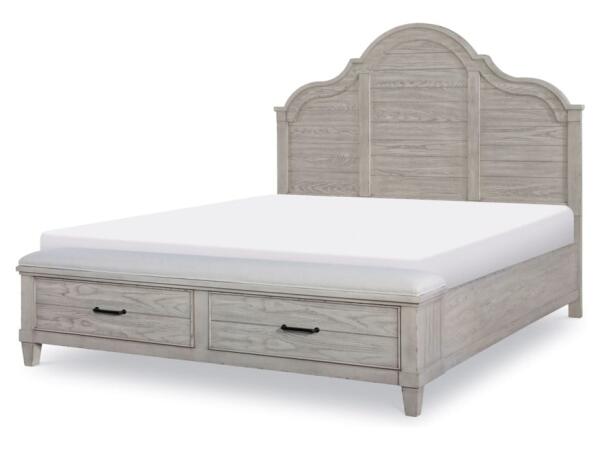 Modern Farmhouse Queen Arched Panel Bed With Storage Footboard Beds Legacy Classic Furniture