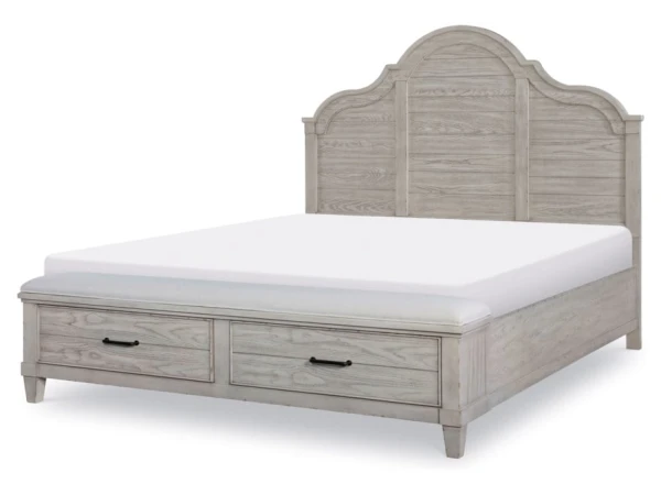 Modern Farmhouse Queen Arched Panel Bed With Storage Footboard Beds Legacy Classic Furniture