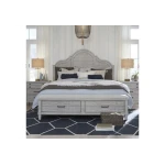 Modern Farmhouse Queen Arched Panel Bed With Storage Footboard - Image 3