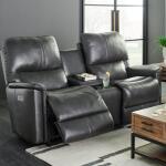 Turner Power Wall Reclining Loveseat w/ Console Headrest & Lumbar Loveseats Customizable 5