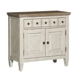 Heartland 1 Drawer Night Stand w/ Charging Station Nightstands Antique White w/ Tobacco Tops 27