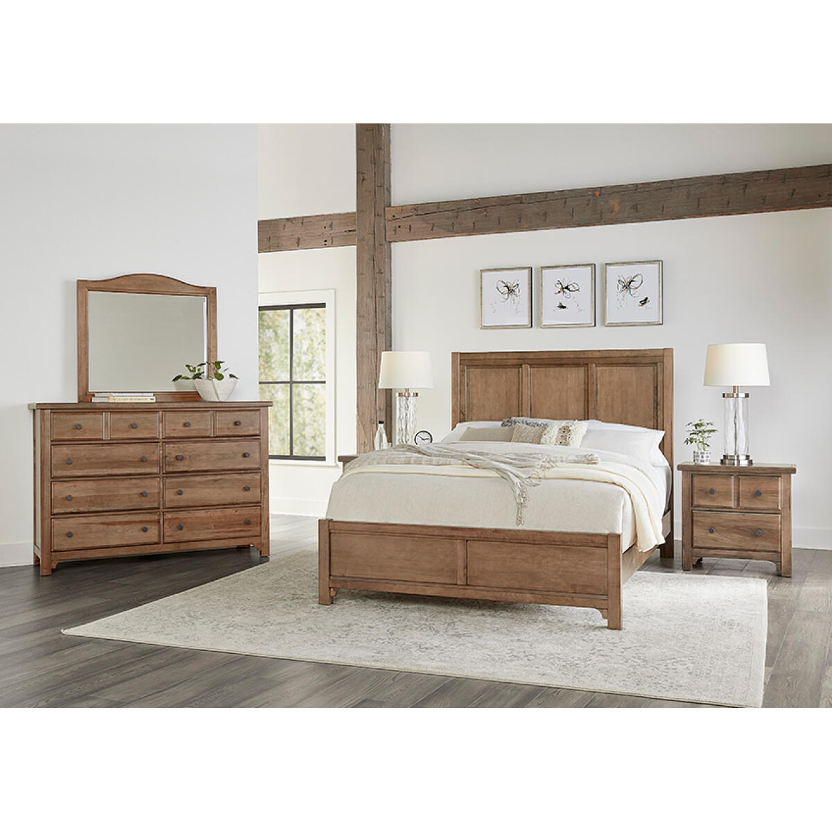Cool Farmhouse Panel Bed Natural CF Beds Vaughan Bassett 7