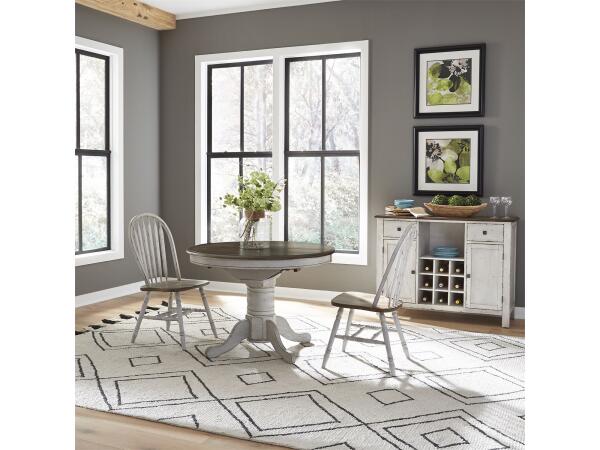 Carolina Crossing 3 Piece Round Table Set- White Dining Sets Liberty Furniture