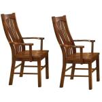 Laurelhurst Slatback Arm Chair in Mission Oak (Set of 2) Chairs & Benches A-America 5