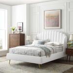 Lana Performance Velvet Wingback Platform Bed White - Image 4