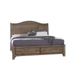 Cool Farmhouse Sleigh Bed W/Storage Footboard