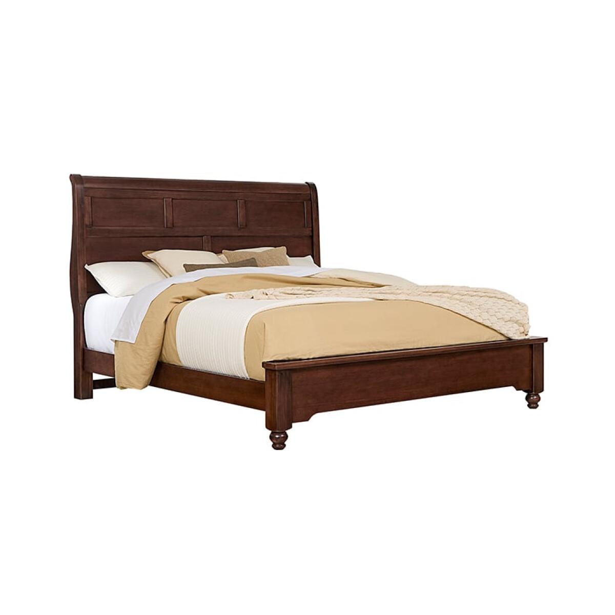 Vista Sleigh Bed Warm Cherry Beds Vaughan Bassett 5