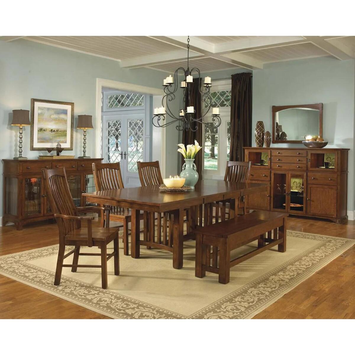 Trestle Table with Self Storing Leaves Dining Tables A-America 2 Trestle Table with Self Storing Leaves Dining Tables A-America 2