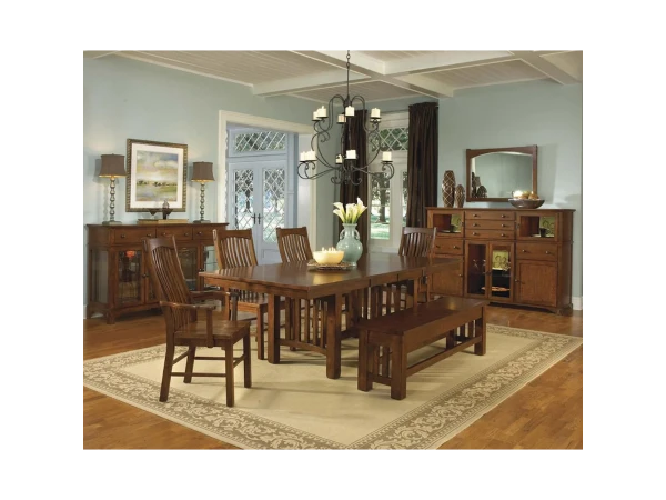 Trestle Table with Self Storing Leaves Dining Tables A-America