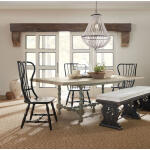CiaoBella Ciao Bella 84in Trestle Table w/ 2-18in Leaves-Natural/Gray - Image 2