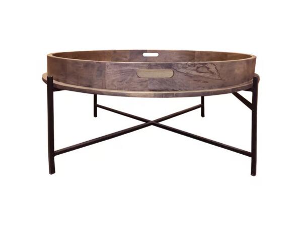 Barrel Brown Coffee Table Cocktail & Coffee Tables Primitive Collections