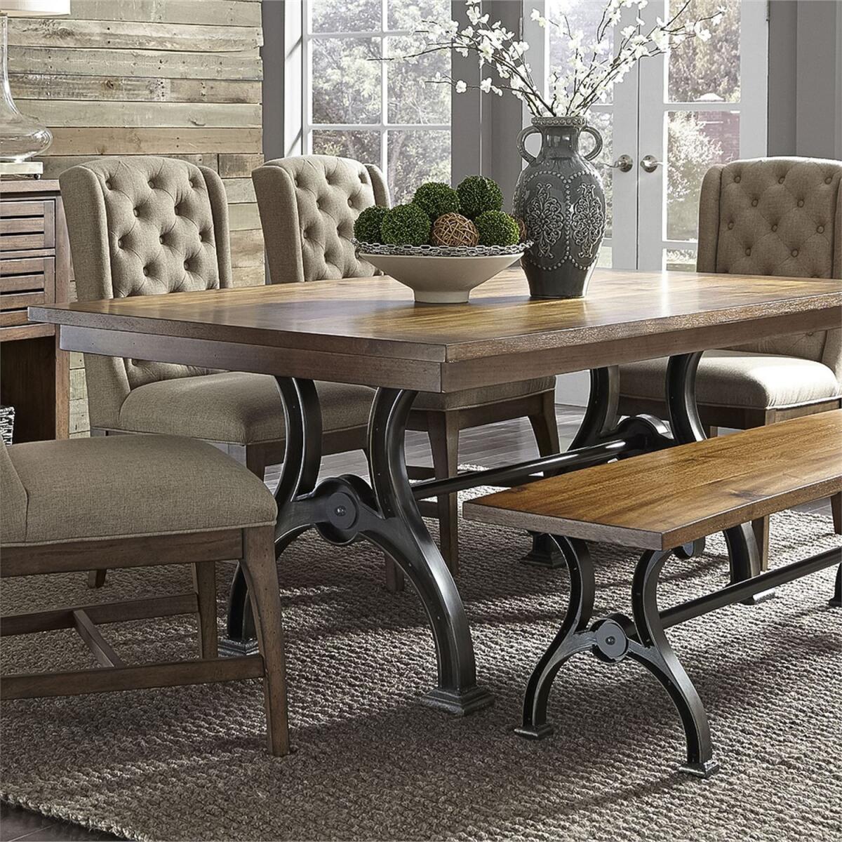 Arlington House 6 Piece Trestle Table Set Arlington House 6 Piece Trestle Table Set - Image 1