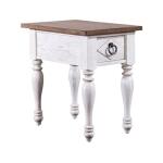 Americana Farmhouse Round Cocktail Ottoman Table Sets Brown 7