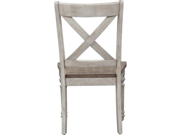 Cottage Lane X Back Wood Seat Side Chair - Image 5
