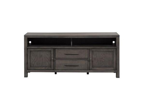 Modern Farmhouse 66 Inch Entertainment Console in Charcoal Entertainment Stands Liberty Furniture