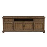 Heartland 76 Inch Tile TV Console Entertainment Stands Antique White w/ Tobacco Tops 22