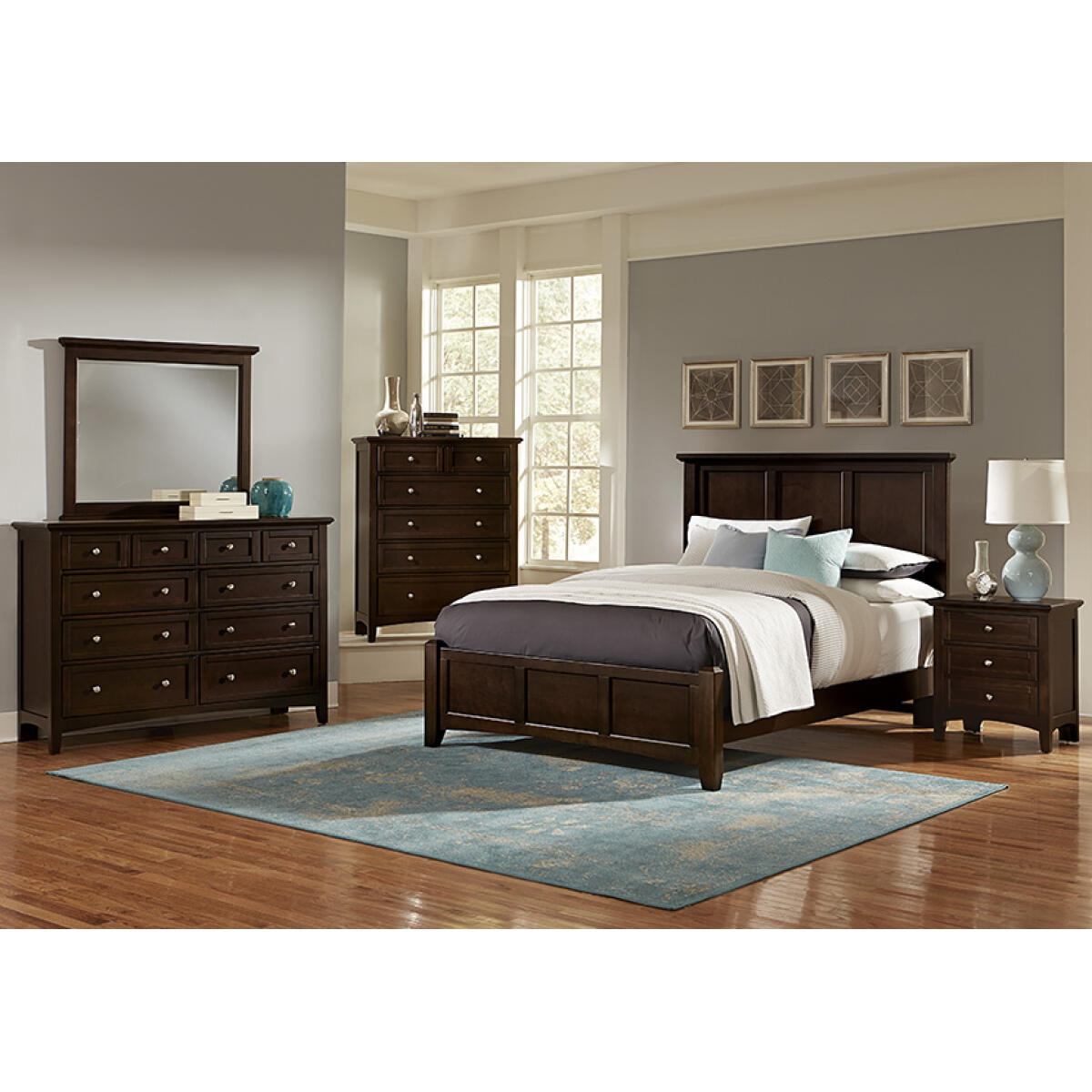 Bonanza Mansion Bed Merlot Finish Beds Vaughan Bassett 7