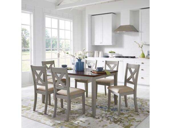 Thornton 7 Piece Rectangular Leg Dining Set in Russet and Grey Dining Sets Liberty Furniture