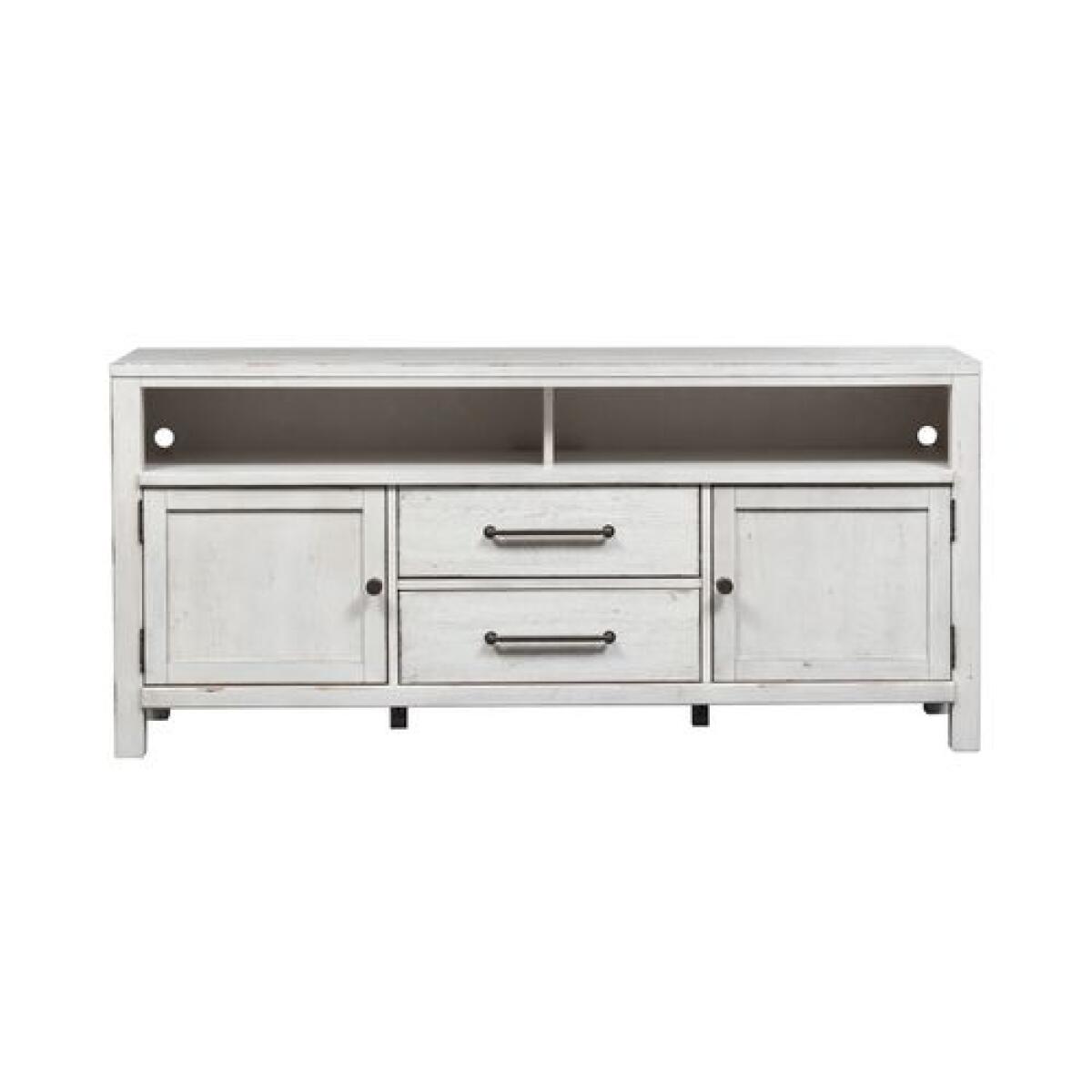 Modern Farmhouse 66 Inch Entertainment Console in White Entertainment Stands Liberty Furniture 2 Modern Farmhouse 66 Inch Entertainment Console in White Entertainment Stands Liberty Furniture 2