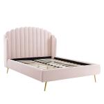 Lana Performance Velvet Wingback Platform Bed Pink - Image 2