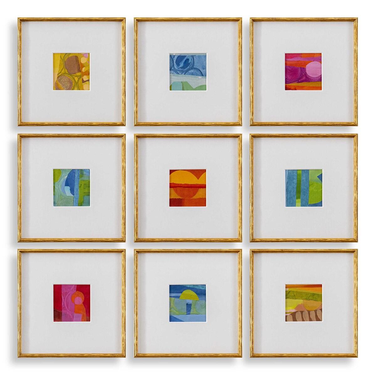 Petite Bijoux Framed Canvases – Brilliant, S/9 Art Uttermost 2 Petite Bijoux Framed Canvases – Brilliant, S/9 Art Uttermost 2