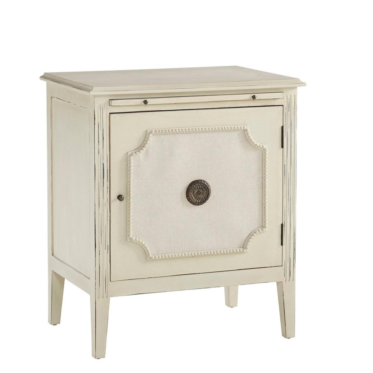 Linen & Beaded Front End Table Linen & Beaded Front End Table - Image 1