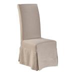 Linen Floor Length Slip Covered Parsons Chair