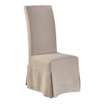 Linen Floor Length Slip Covered Parsons Chair