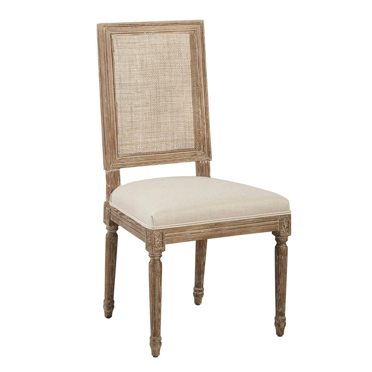 Linen & Oak Caned Back Side Chair Linen & Oak Caned Back Side Chair - Image 1