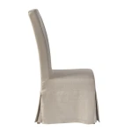 Linen Floor Length Slip Covered Parsons Chair - Image 3