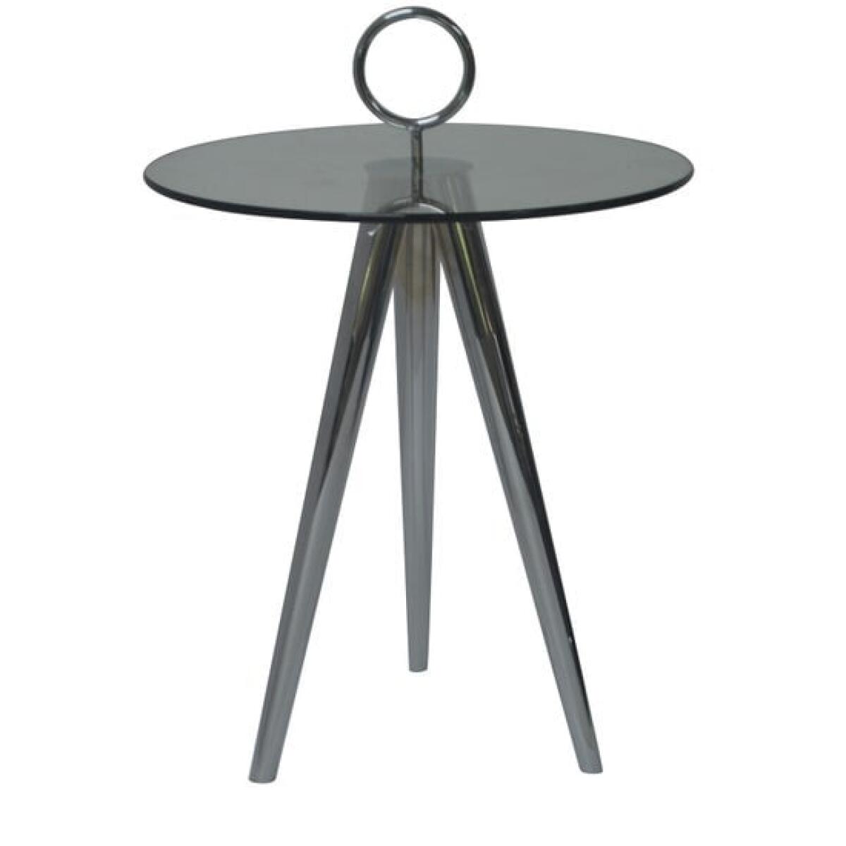 Melrose Chrome Tri Leg and Ring Glass Accent Table Accent Furniture Crestview 2 Melrose Chrome Tri Leg and Ring Glass Accent Table Accent Furniture Crestview 2