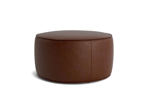Rhonda Round Leather Ottoman Ottomans & Poufs Bassett Furniture