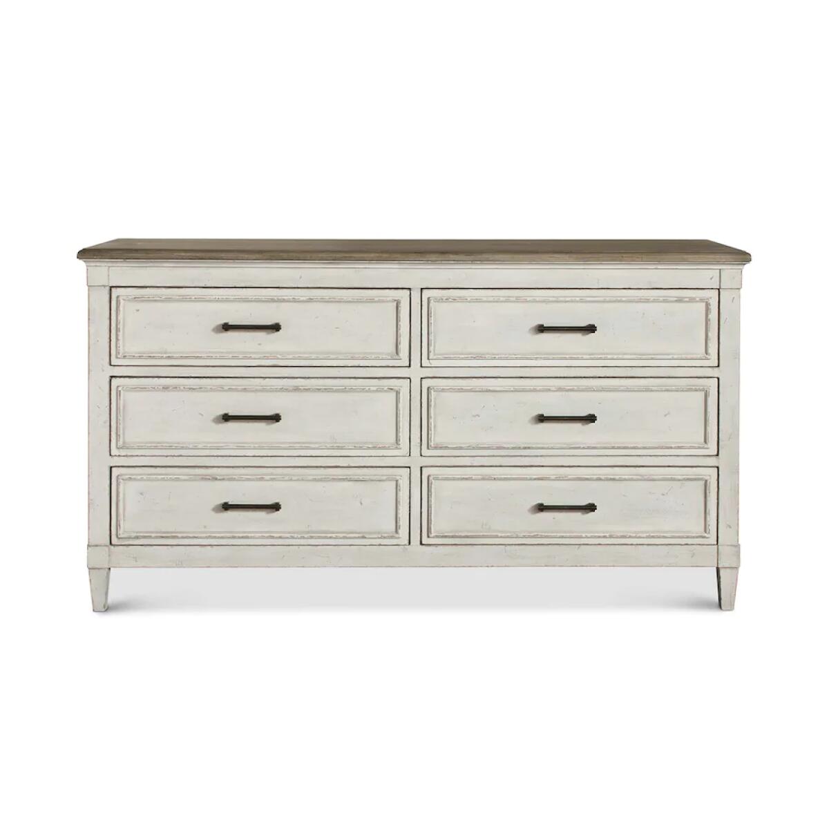 Bella 6 Drawer Wood Top Dresser Bella 6 Drawer Wood Top Dresser - Image 1