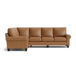 True Custom Leather Large Roll Arm L-Shaped Sectional - Image 2