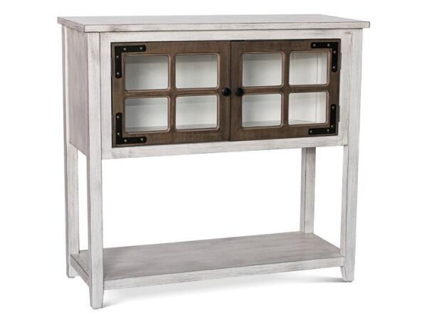 FVR0037 Console Table W/ Two Glass Doors Accent Furniture Crestview