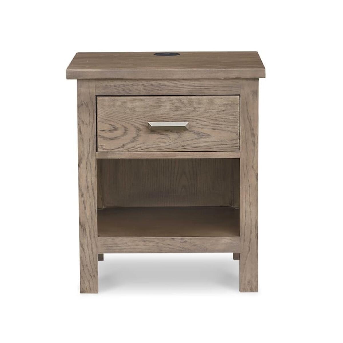 Benchmade Abingdon Oak Bedside Table w/Charger Nightstands Bassett Furniture 2 Benchmade Abingdon Oak Bedside Table w/Charger Nightstands Bassett Furniture 2
