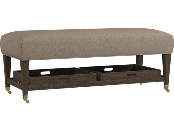 Kara Rectangle Ottoman with Trays Ottomans & Poufs Bassett Furniture