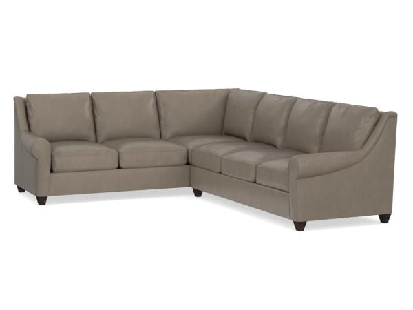 Benchmade Ellery Leather Large L-Shaped Sectional Sectionals Bassett Furniture