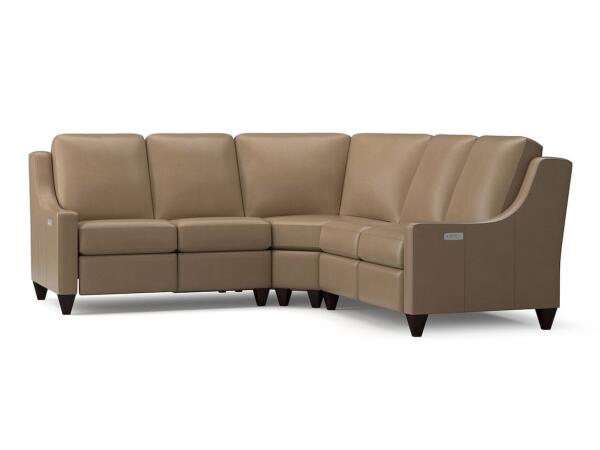 Benchmade Motion 3 Piece Reclining Leather L-Shaped Sectional Sectionals Bassett Furniture